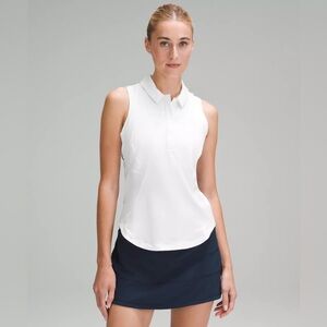 Lululemon Quick-Drying White Sleeveless Polo